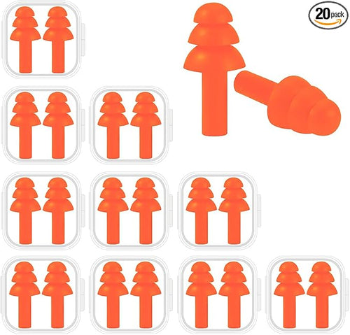 10 Pairs Noise Cancelling Ear Plugs, Premium Soft Silicone, Waterproof by BUYBUYGO