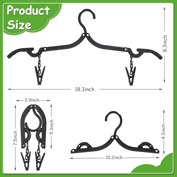 Maitys 24 Pieces Folding Travel Hangers Foldable - Image 2
