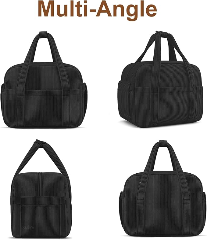 Corduroy Lunch Box Lunch Bag for Women Men, Cute Strawberry Small Insulated - Image 9