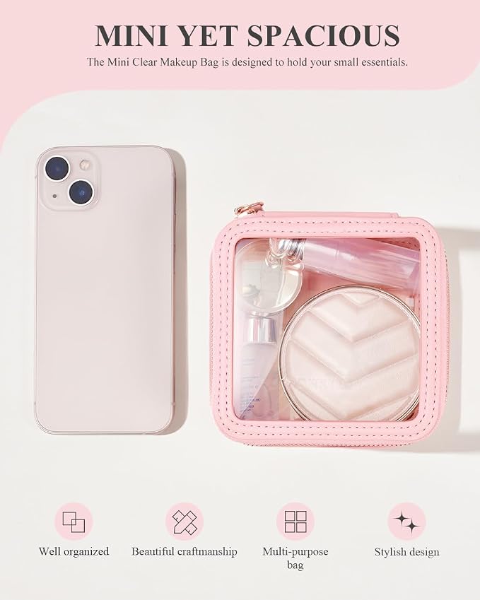 ROWNYEON Clear Makeup Case Toiletry Bag Multipurpose Travel Makeup Train Case - Image 3
