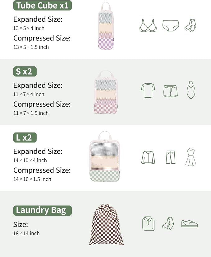 Narwey 6 Set Compression Packing Cubes - Image 4