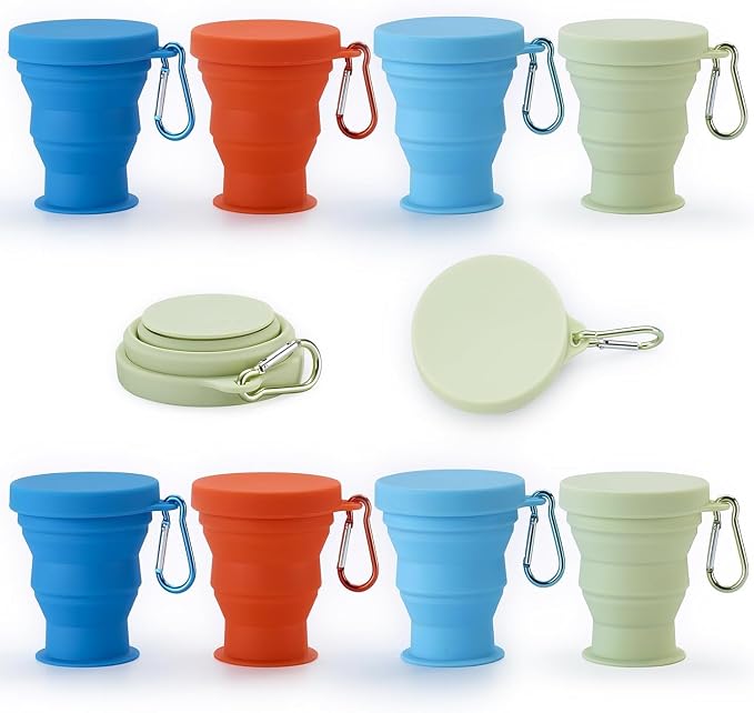 GUANCI Silicone Collapsible Travel Cup Set Silicone Folding Camping Cup by GUANCI