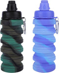 Collapsible Water Bottle for Adults, Reusable Silicone Foldable Water Bottles by MAKERSLAND