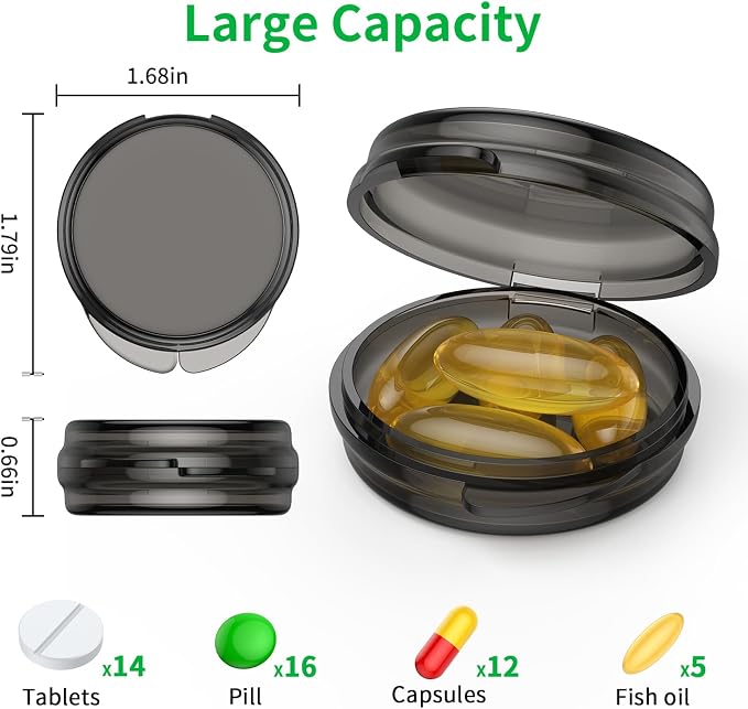 Small Pill Box, Travel Pill Case Portable Daily Pill Organizer Mini Medicine - Image 2