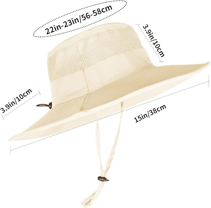 Sun Hats for Men Women Fishing Hat UPF 50+ Breathable Wide Brim Summer UV - Image 6