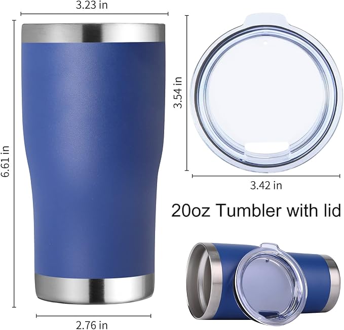 DOMICARE 20oz Tumbler with Lid Stainless Steel Tumblers Bulk, Double Wall - Image 5