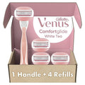 Gillette Venus ComfortGlide White Tea Women's Razor, Handle + 4 Blade Refills by Venus