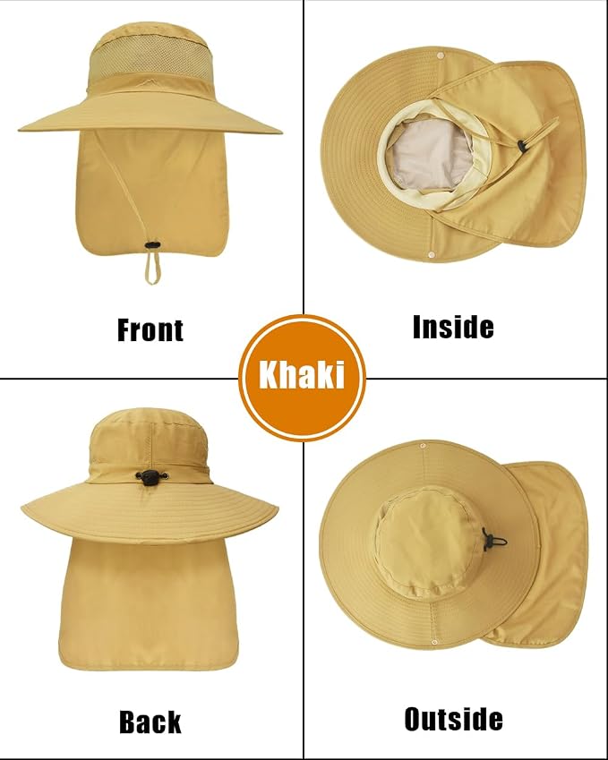 Outdoor Sun Hats with Stowable Neck Flap - Image 2