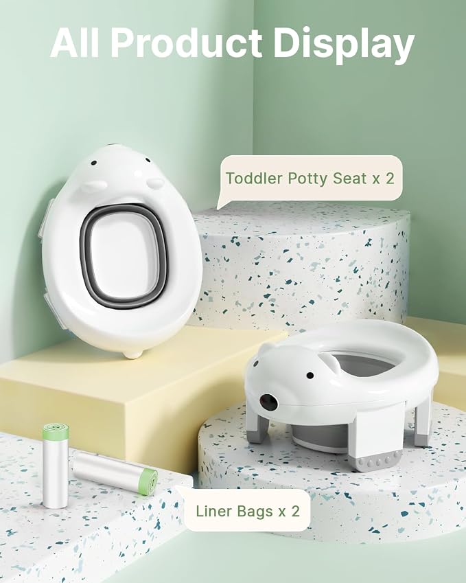 2 Pack Portable Potty Seat, 2 in 1 Travel Potty Seat - Image 3