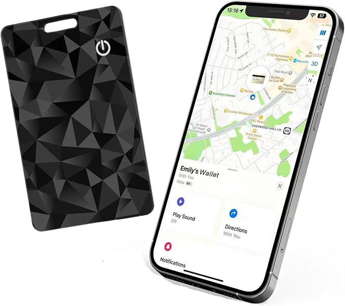 Wallet Tracker Card, Rechargeable Thin Finder, Works by Unknown