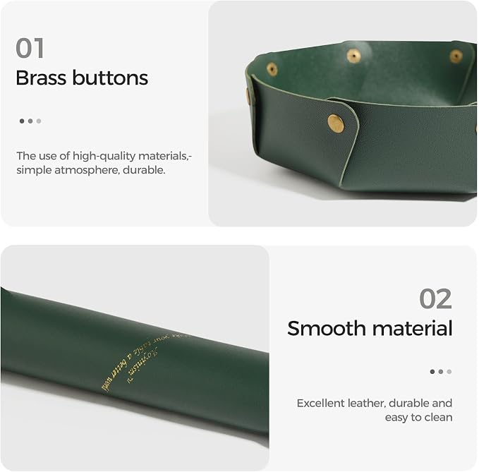 Leather Valet Trays, Premium Catchall Trays, Jewelry Trays, Folding Travel - Image 9