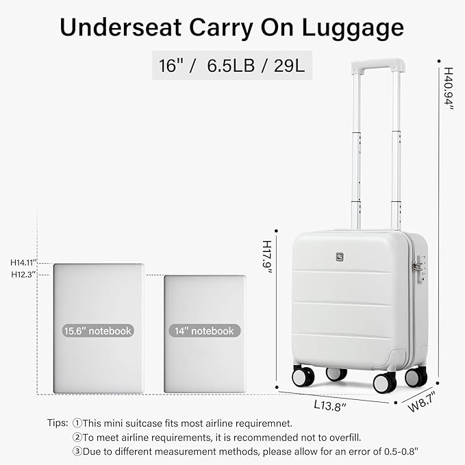 Hanke 16 Inch Underseat Carry On Luggage - Image 3