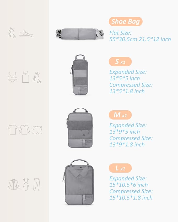 BAGSMART 6 Set Compression Packing Cubes - Image 2