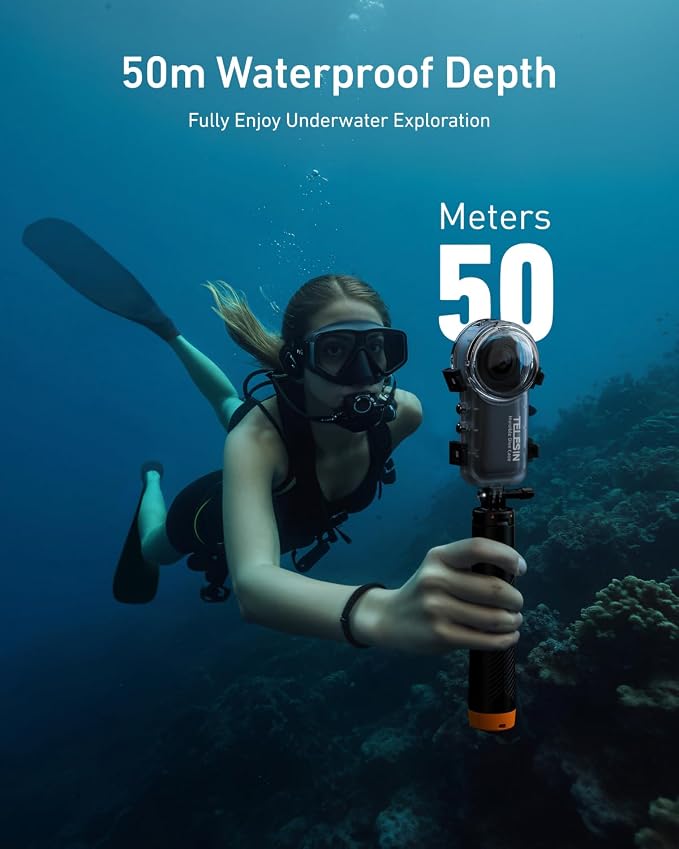TELESIN Insta 360 X4 Invisible Dive Case, 50m/164ft Waterproof Case Protective - Image 3