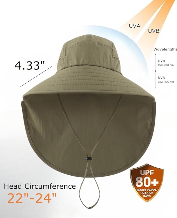 Home Prefer UPF 80+ Sun Hat for Men Women Wide Brim Sun Hat - Image 2
