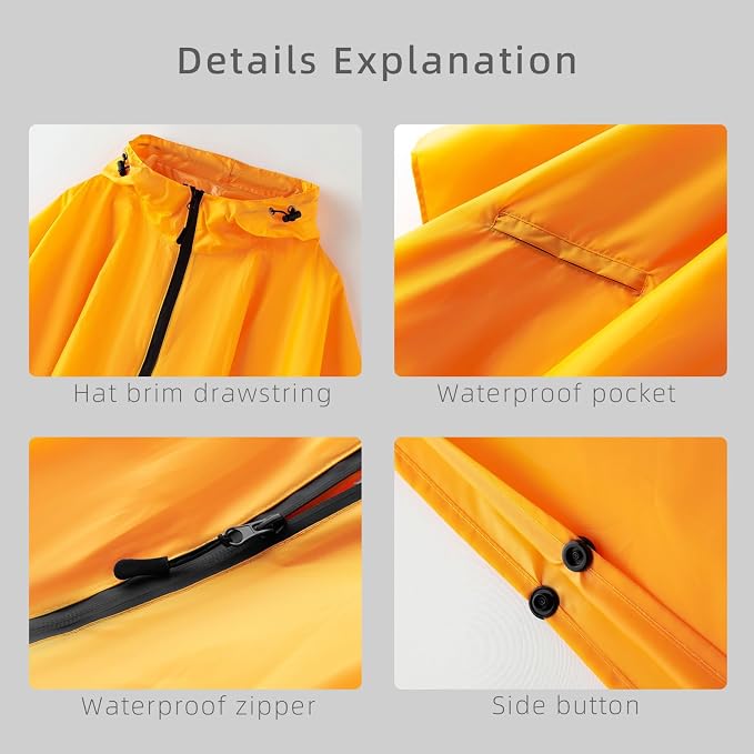 Cloak raincoat Unisex poncho Adult hooded men and women - Image 4