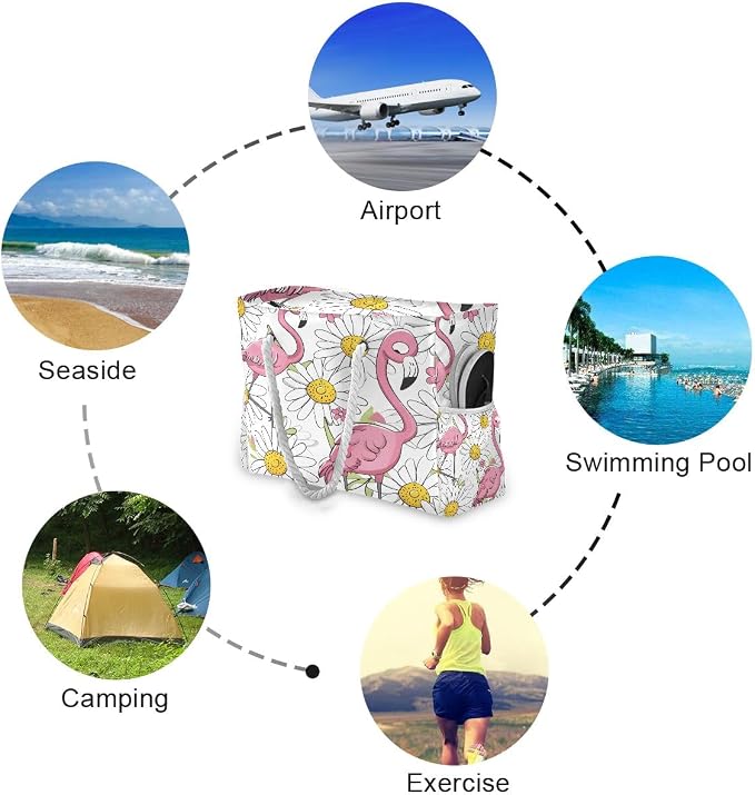 senya Large Beach Bags Totes Canvas Tote Shoulder Bag Soft Wave Water Resistant - Image 3