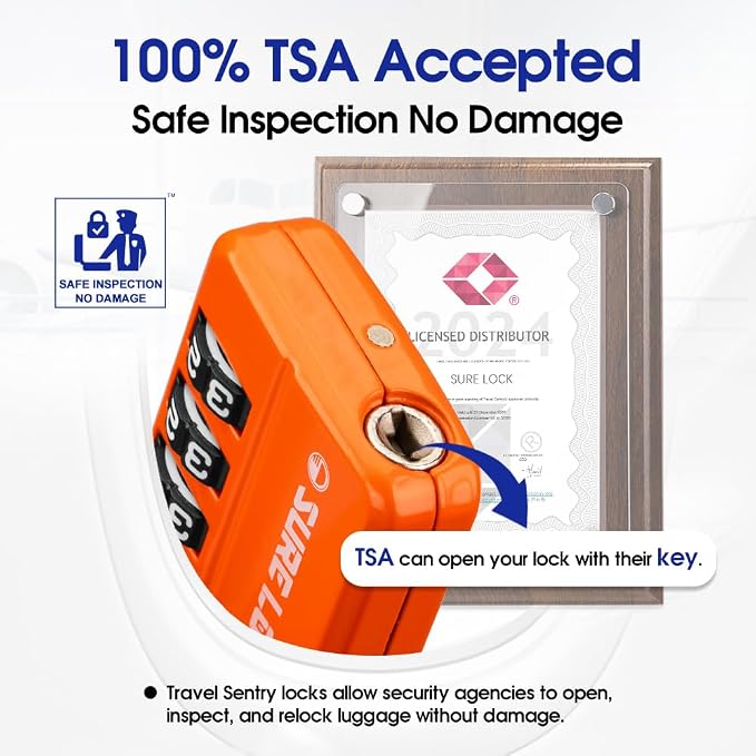 TSA Approved Travel Luggage Locks, Open Alert Combination Lock - Image 2
