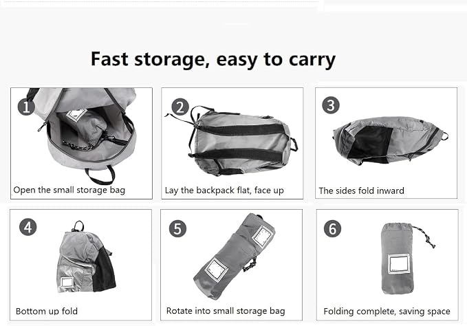 Small Foldable Hiking Daypack Packble Skin Casual Backpack Camping Cycling - Image 8