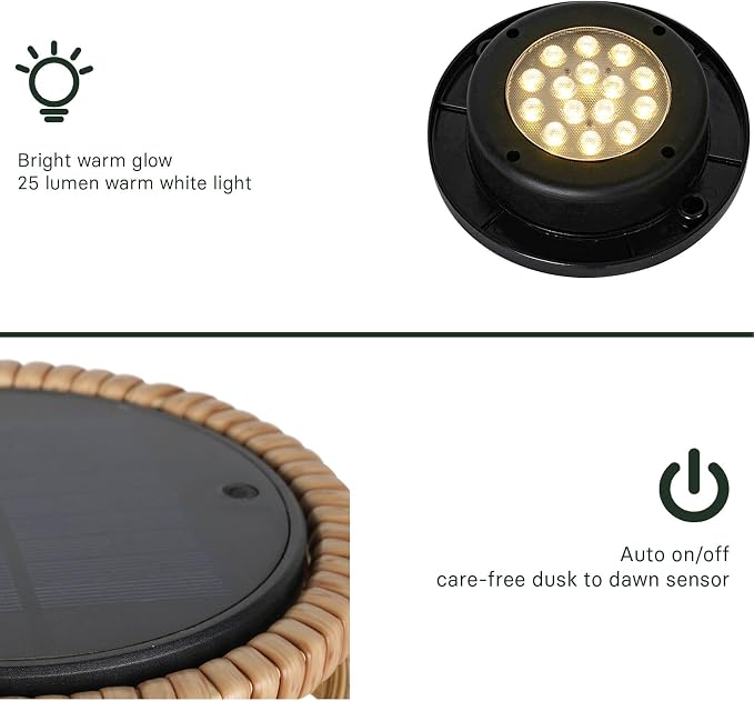 Grand patio Floor Lamp Outdoor Lamp Patio Lights Solar Powered Lantern - Image 8