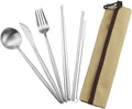 Gugrida Reusable Travel Utensils, 7 Pieces Portable 18/10 Stainless Steel by Gugrida
