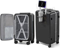 Hanke 28 Inch Luggage with Cup Holder and Charge, Top Opening Hard Shell by Hanke