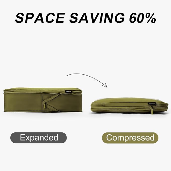 Compression Travel Packing Cubes, 6 Set Expandable Luggage Organizer Bags - Image 2