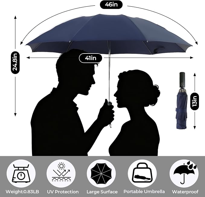 LLanxiry Compact Travel Umbrella, Mini Windproof Umbrellas - Image 4