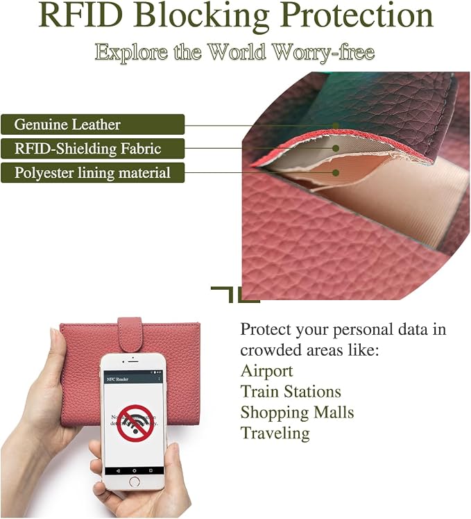 Slim RFID Passport Wallet for Women – Leather Travel Passport Holder for Men - Image 4