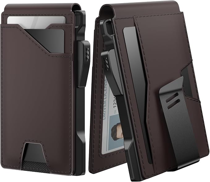 typecase Tactical Wallet for Men Card Holder: Pop Up Card Case, Genuine Leather by typecase