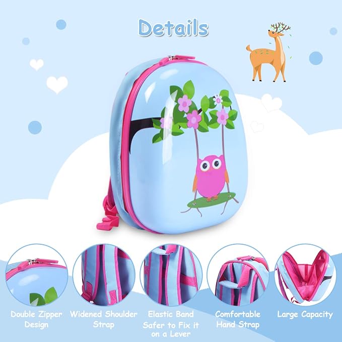 HONEY JOY Kids Luggage, 12” Travel Backpack & 16” Hard Shell Toddler Suitcase - Image 6