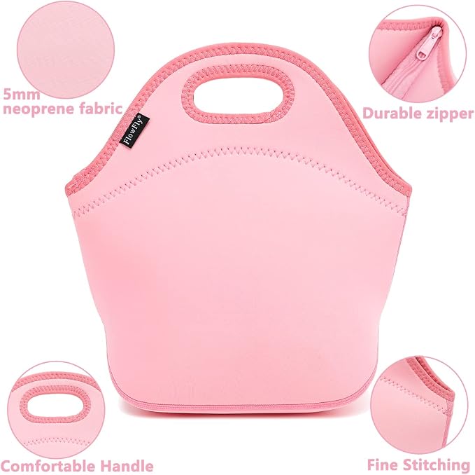 FlowFly Neoprene Kids Lunch box Insulated Soft Bag Mini Cooler Thermal Meal - Image 4