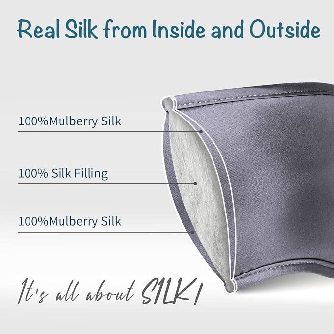 LULUSILK Mulberry Silk Sleep Eye Mask Blindfold - Image 2