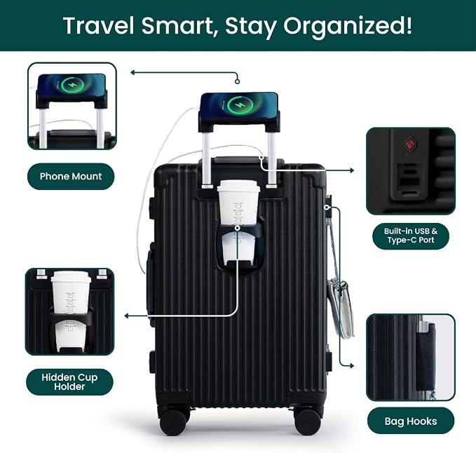 Nobl Travel Carry On Luggage, Noble Zipperless Aluminum Frame PC Hard Shell - Image 3