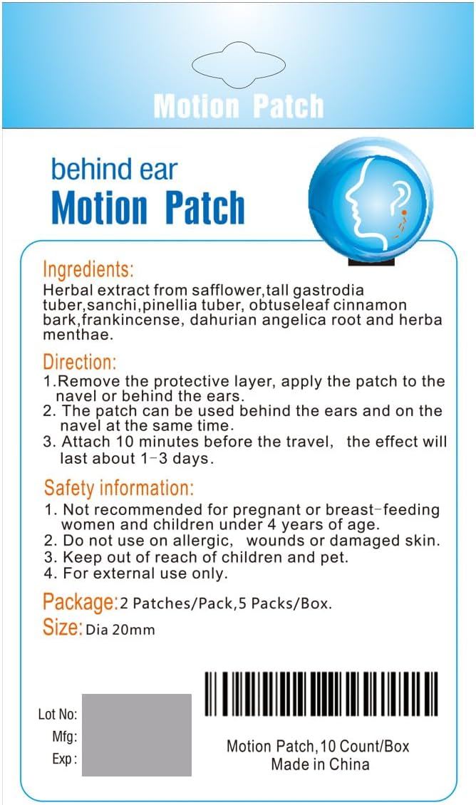 MQ Motion Sickness Patch, Non Drowsy Sea Sickness Patches Behind Ear - Image 8