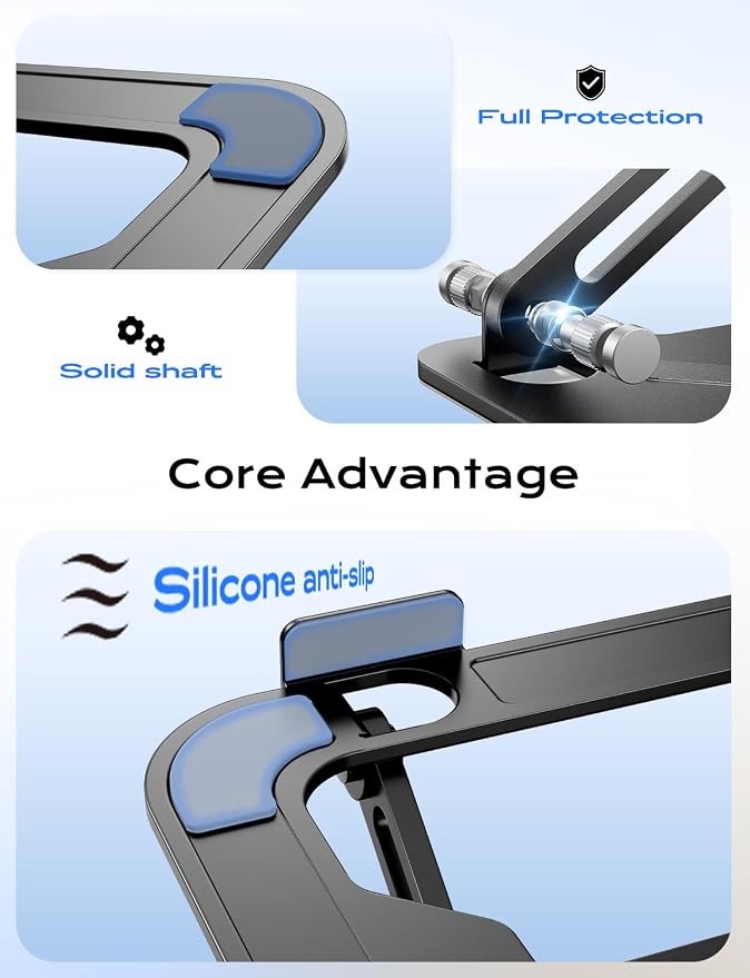 Adjustable Laptop Stand for Desk, Metal Foldable Laptop Riser, Portable Laptop - Image 7