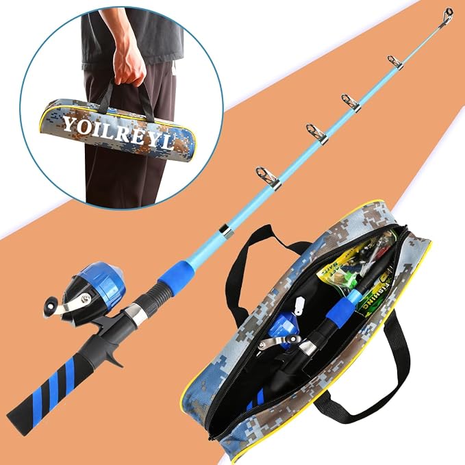 Collapsible Telescopic Fishing Rod and Reel Combo Push Button Small Fishing - Image 2