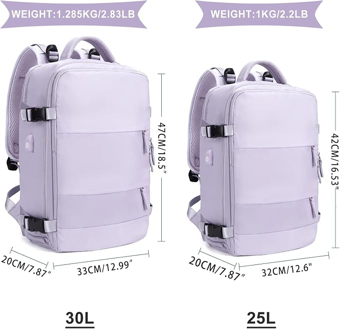 coowoz Large Travel Backpack For Women Men, Carry On Flight Approved, Hiking - Image 3