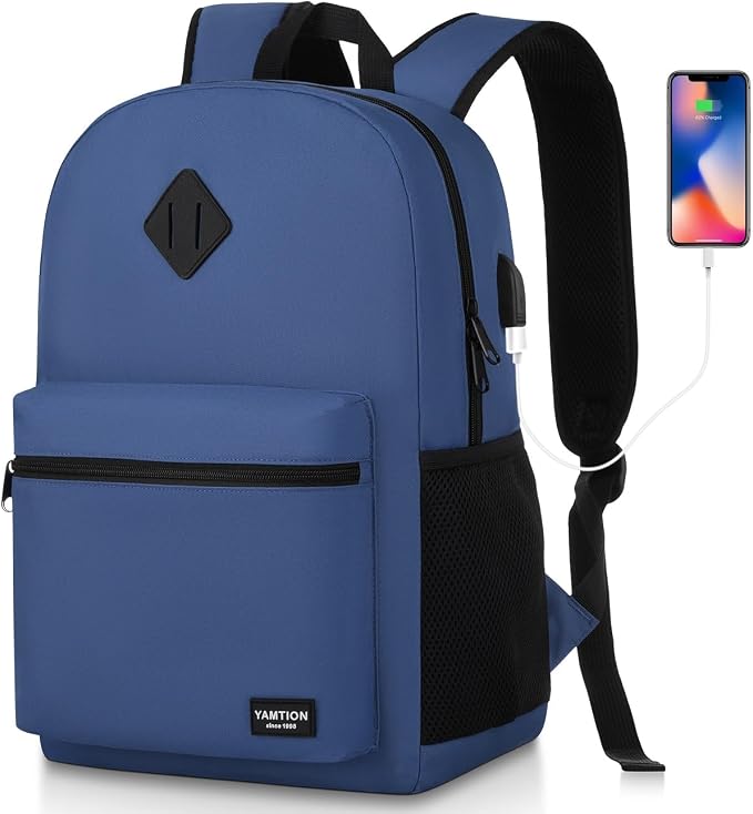 School Backpack, Classic Bookbag Men and Teen Boy Schoolbag by YAMTIONBAGS
