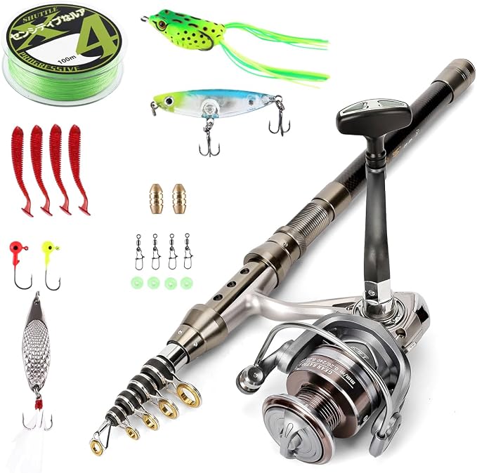 Fishing Rod Telescopic Carbon Fiber Rod Combo - Image 2