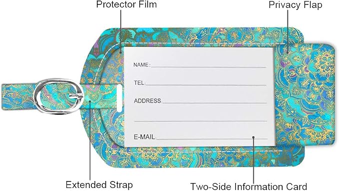 FINTIE 2 Pack Luggage Tags, Leather Name ID Labels - Image 4