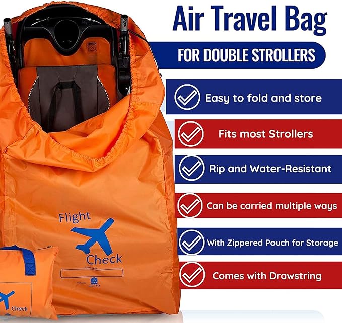 Alnoor USA Gate Check Bag for Single & Double Stroller Travel Bag for Air Plane - Image 5