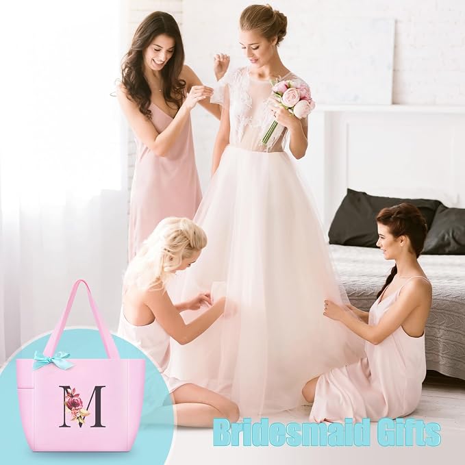 Vavabox Tote Bag, A-Z Initial Monogrammed Waterproof Tote Bag, Bridesmaid Gifts - Image 5