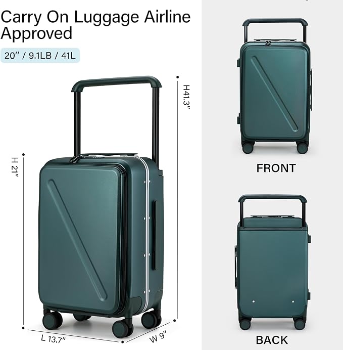 MILADA Wide Handle Carry On Luggage - Image 3