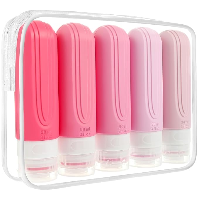 Travel Bottles for Toiletries, 5 Pack TSA Approved Travel Size Containers by CHEODIN
