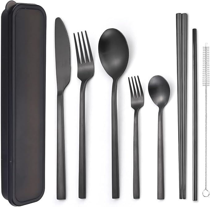 AARAINBOW 6 Pieces Stainless Steel Flatware Set Portable Reusable Cutlery Set by AARAINBOW