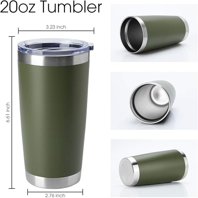HASLE OUTFITTERS 20oz Stainless Steel Tumblers Bulk, Insulated Travel Cup - Image 2