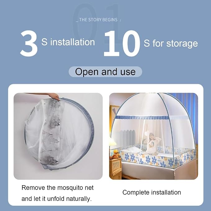 Pop-Up Mosquito Net Tent for Beds Portable Folding Canopy - Image 6