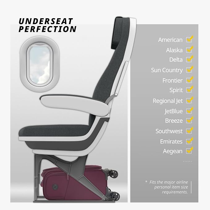 Verage Under Seat Luggage with Wheels，Softside Small Suitcase Spinner Carry On - Image 3