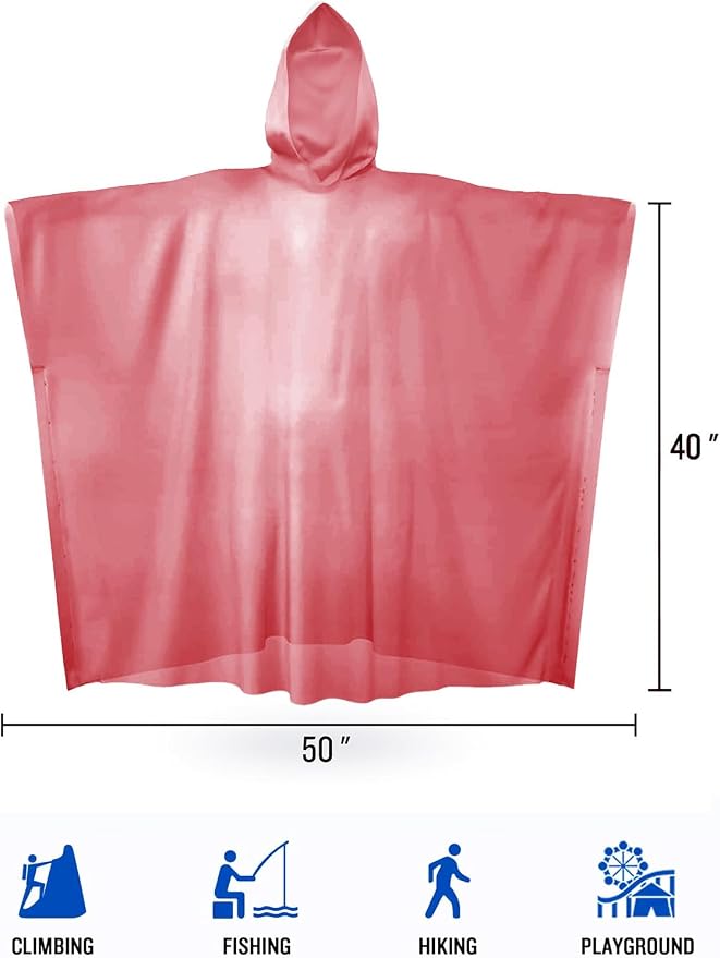 SaphiRose Disposable Rain Ponchos Emergency Clear Poncho - Image 4